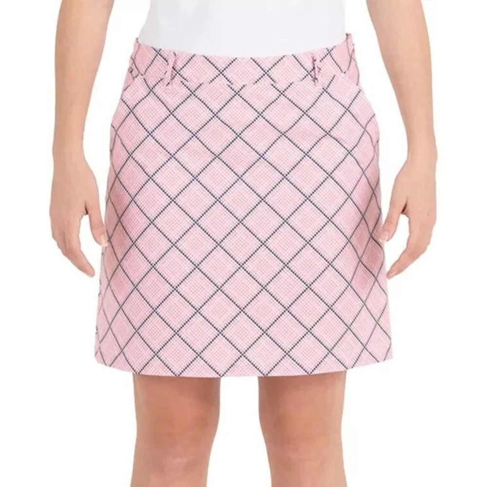 N'VO Sport Women's Poppie Plaid Skort - Tender Blush Pink Plaid - Size 12
